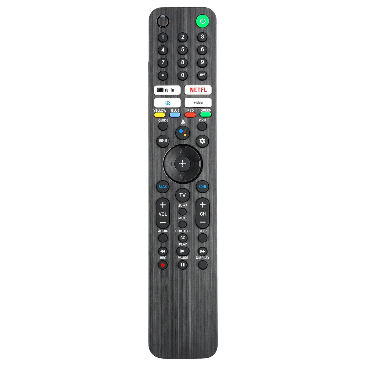 MEIWELL RMF-TX520U remote front view with easy-access TV keys.
