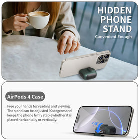 Meiyasy AirPods 4 case cleaning kit with brush, flocking brush, and pen tip.
