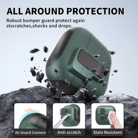Meiyasy AirPods 4 case dust and scratch protection in Dark Green-A.