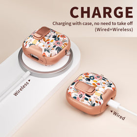 Meiyasy Palm Petals AirPods 4 case with vibrant floral design