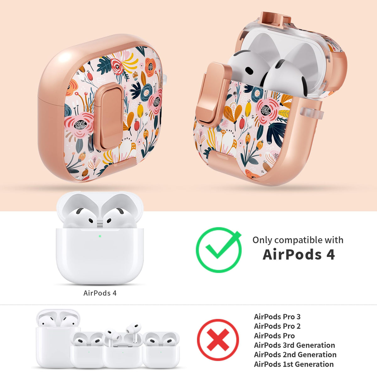 Meiyasy AirPods 4 case with hidden phone stand for hands-free viewing