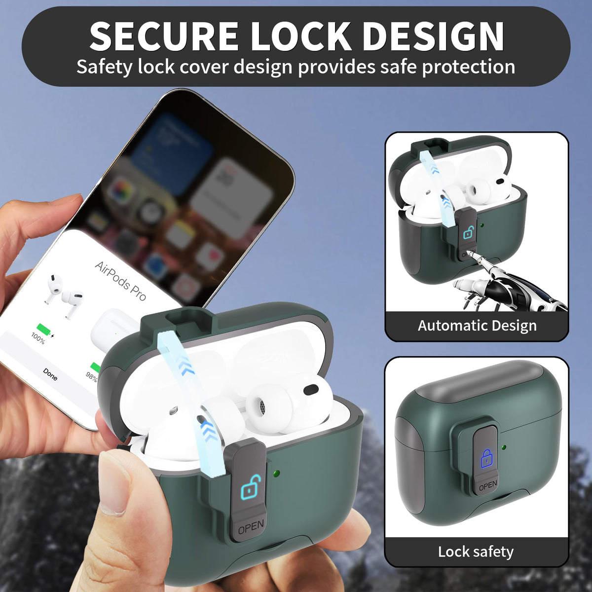 Meiyasy AirPods Pro 3 case comes with an adjustable lanyard for portable protection.