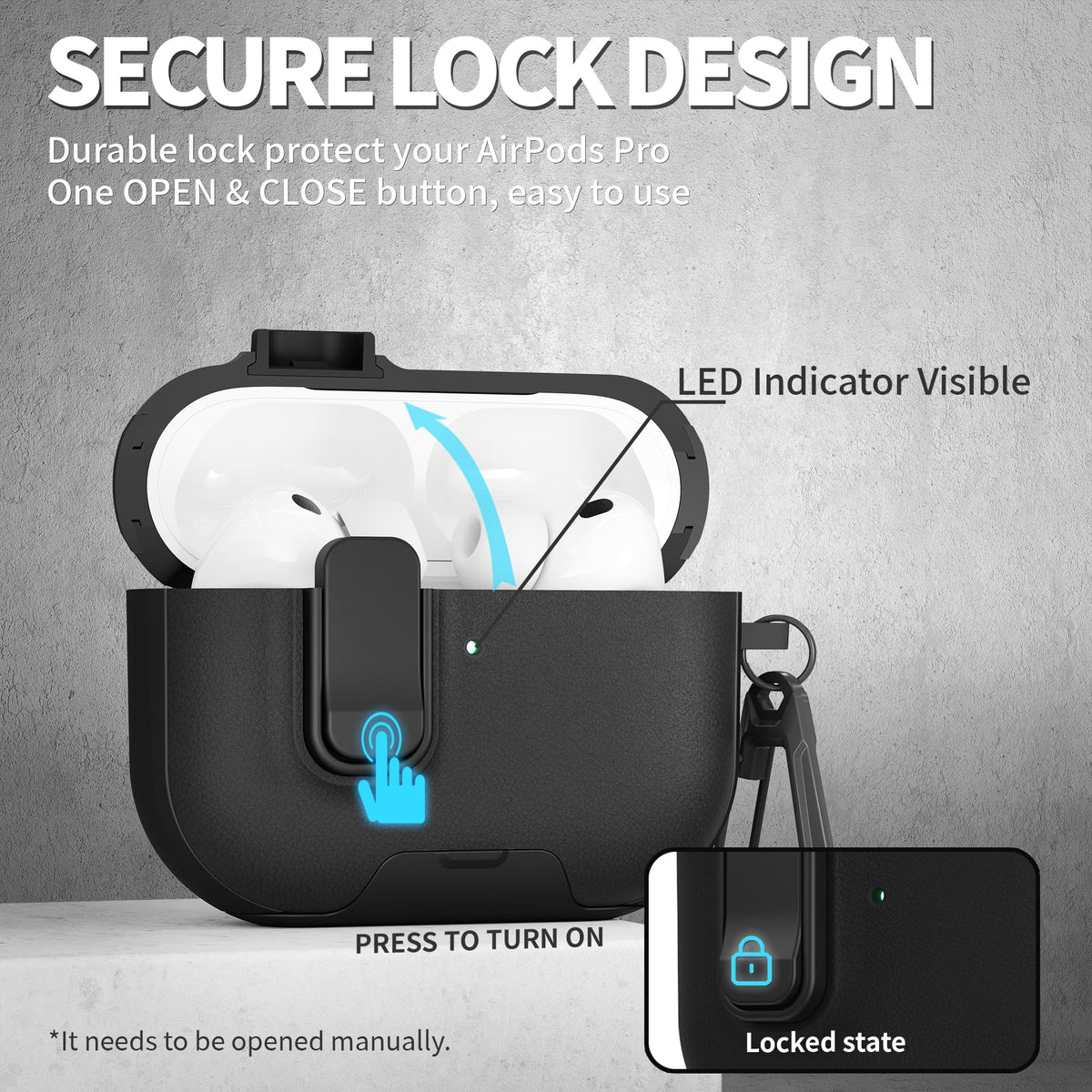Meiyasy AirPods Pro 3 case anti-lost design reduces misplacement risks