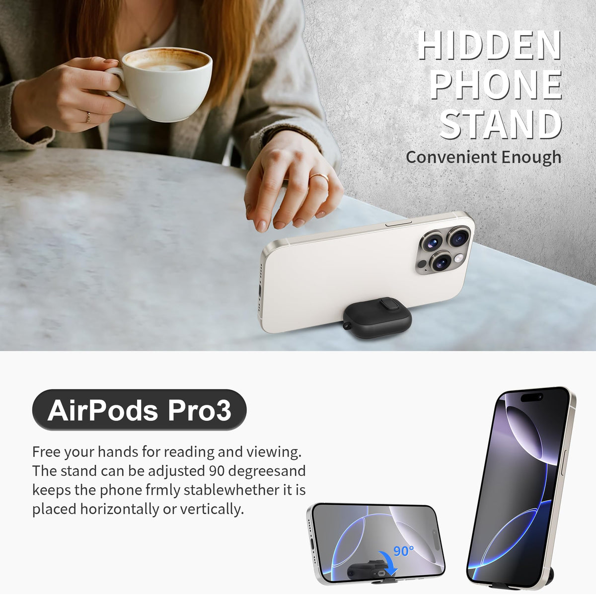 Meiyasy AirPods Pro 3 case includes a lanyard for easy carrying