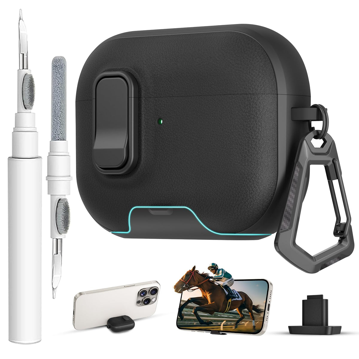 Meiyasy AirPods Pro 3 case with lock keeps the case securely closed for travel