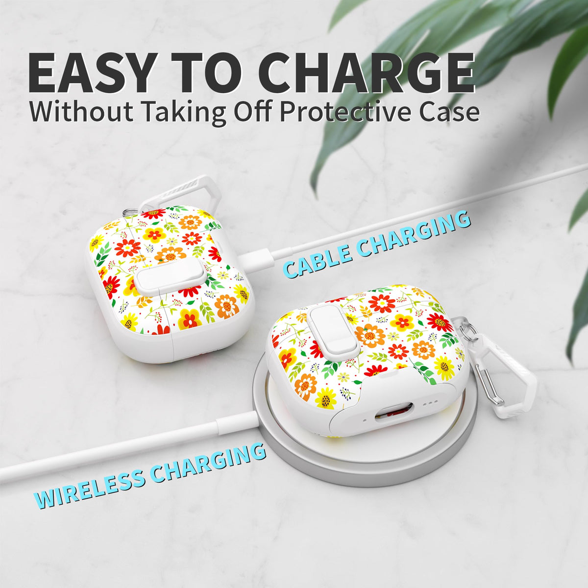 Meiyasy AirPods Pro 3 case with a secure lock clip for reliable closure.