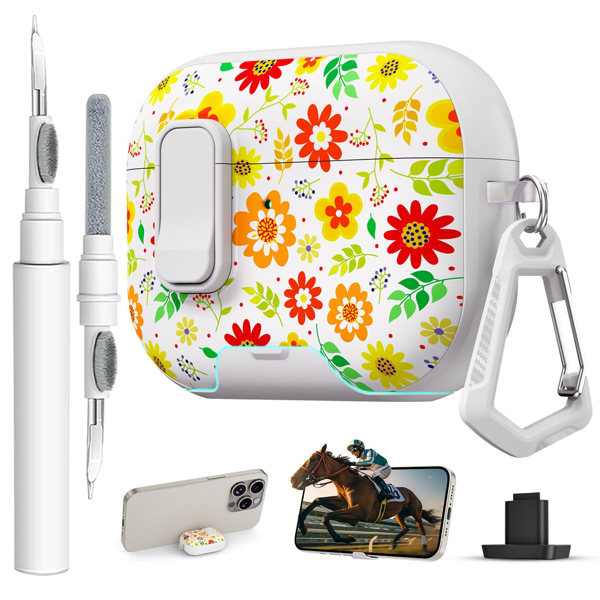 Meiyasy AirPods Pro 3 case with sunflower petals for stylish protection.