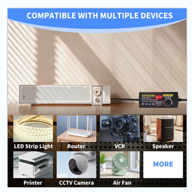Meiyue 120W adapter powers LED strips and more devices in use.