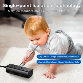 MELAUDI IPX6 waterproof power strip withstands rain and splashes.