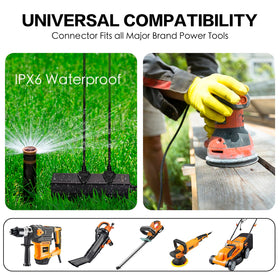 MELAUDI weatherproof extension cord 25ft enables flexible outdoor setup.