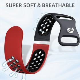 Maledan silicone band for Fitbit Versa 4 features breathable holes for quick drying.