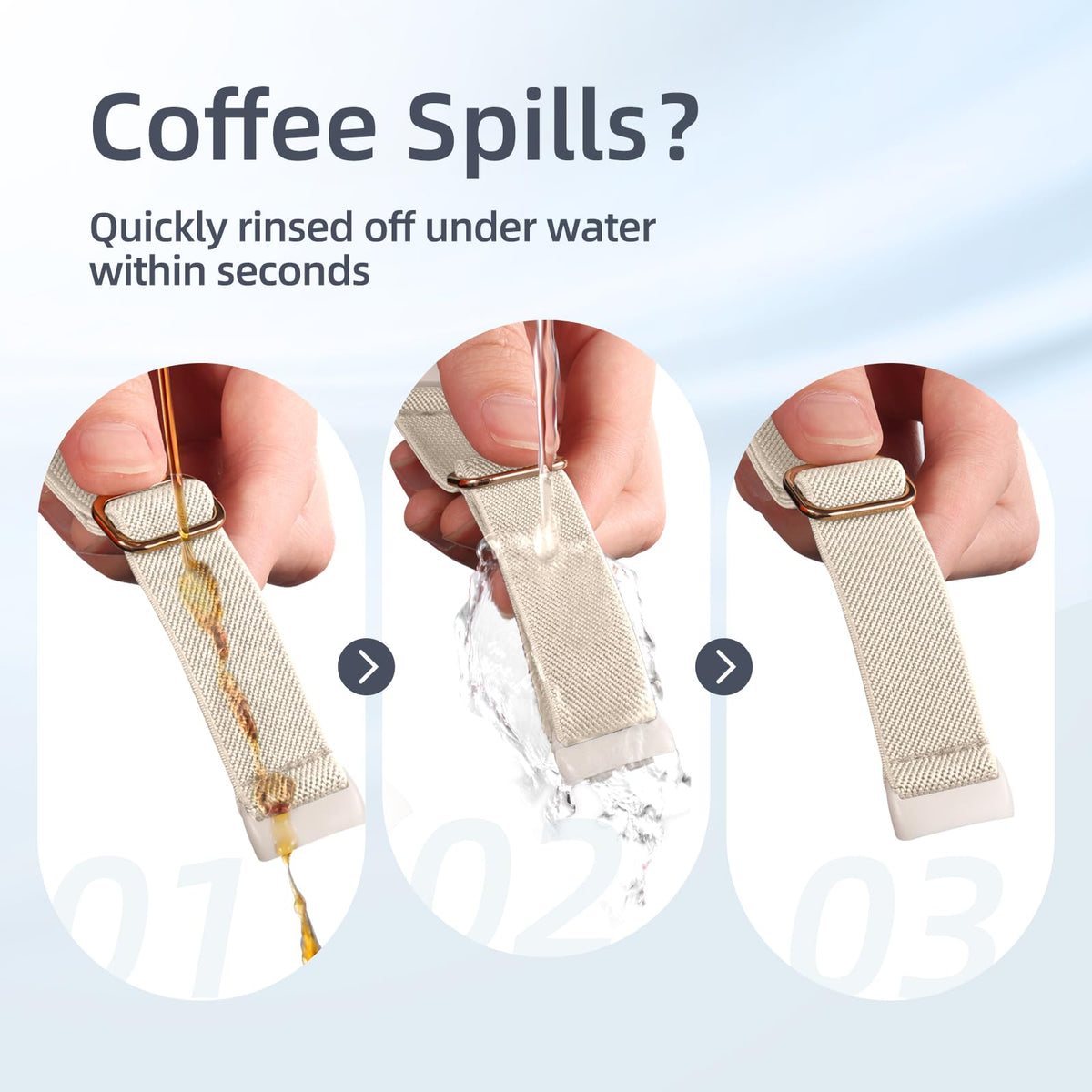 Maledan soft woven nylon strap provides comfortable all-day wear.