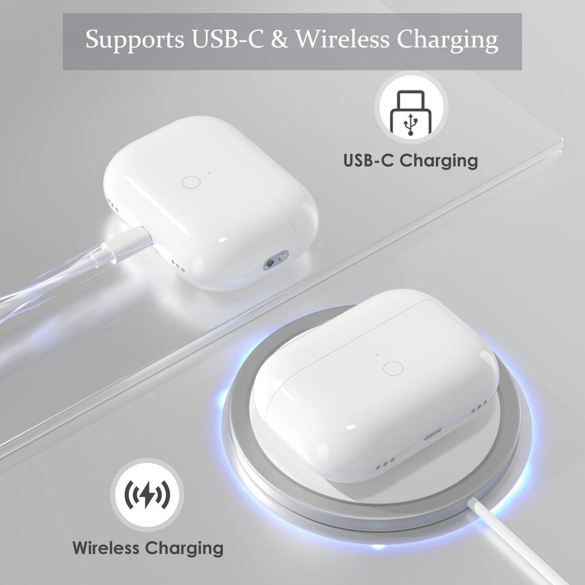 Meliif case on wireless charging pad demonstrating cable-free convenience benefit