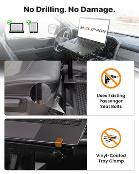 MELIPRON truck laptop mount adjustable-height highlights ergonomic reach in cab