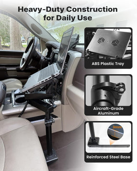 MELIPRON truck laptop mount cooling fans prevent laptop overheating during long shifts