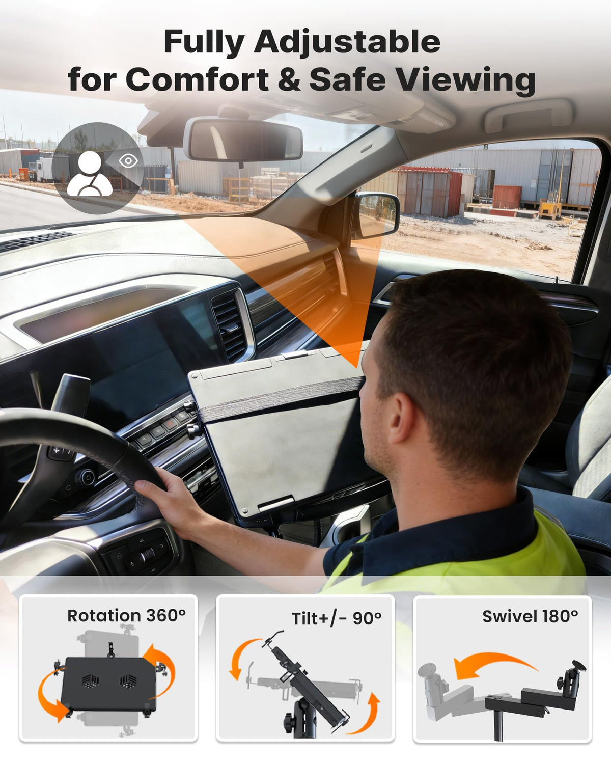 MELIPRON truck laptop mount dual cooling fans to prevent overheating