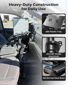 MELIPRON truck laptop mount five clamps secure devices without scratches