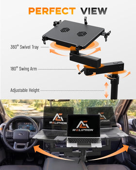 MELIPRON Truck Laptop Mount rugged aluminum and steel for stability.