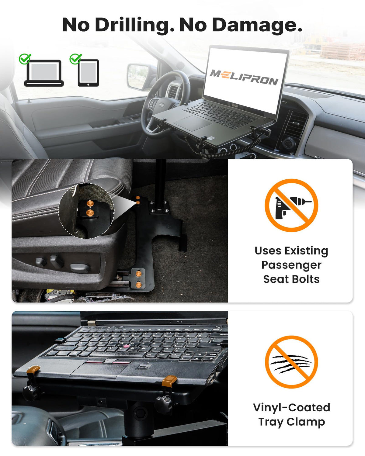 MELIPRON 360-degree rotation enables flexible screen orientation.