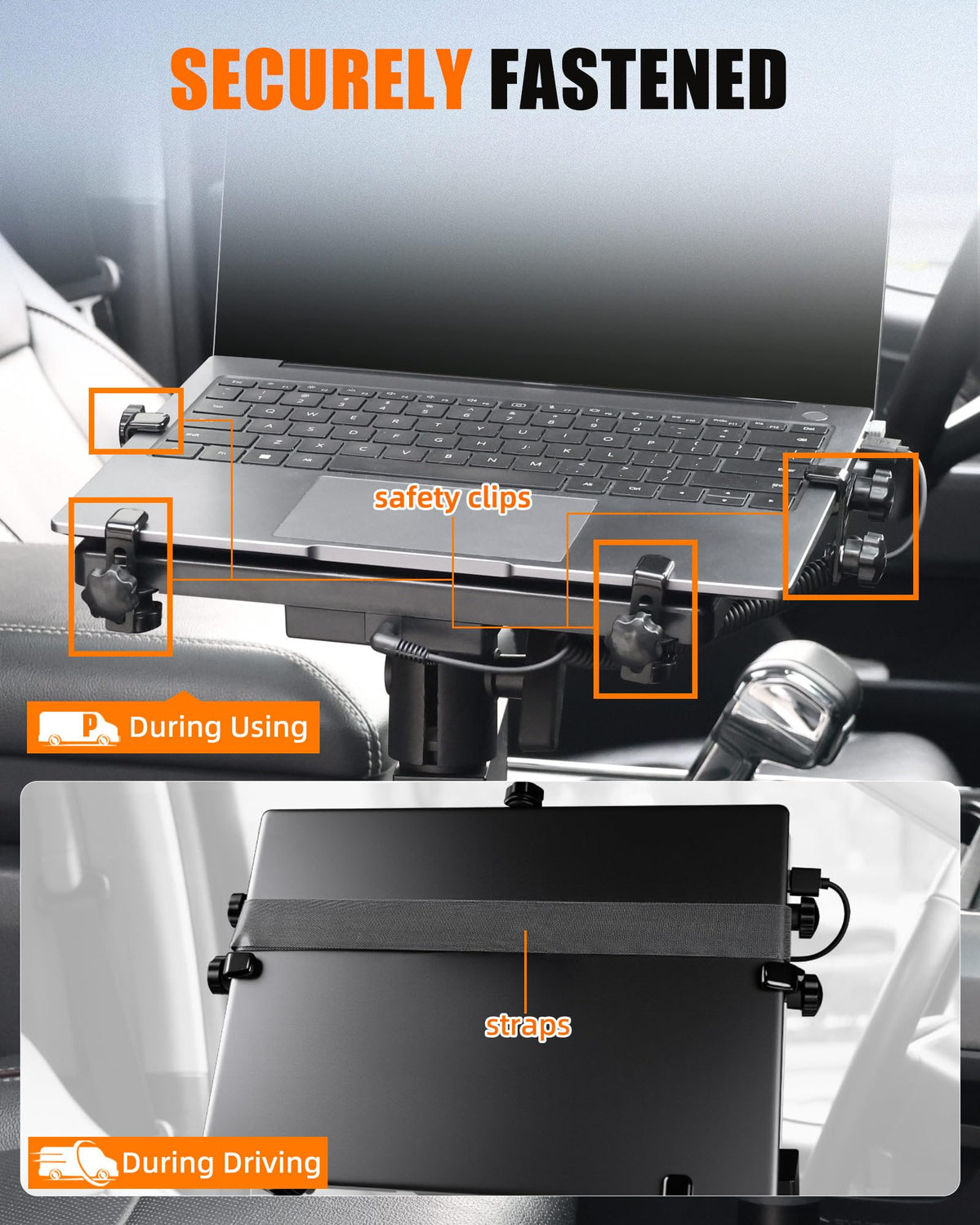 MELIPRON van laptop mount rotatable tray facilitates easy angle adjustments