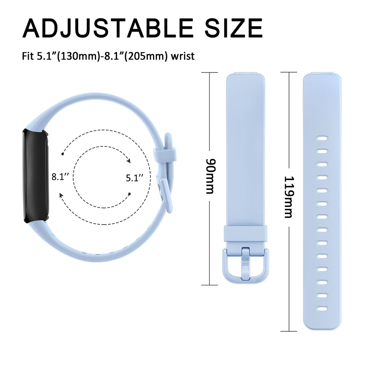 Meliya Inspire 3 adjustable wristband close-up for a snug fit
