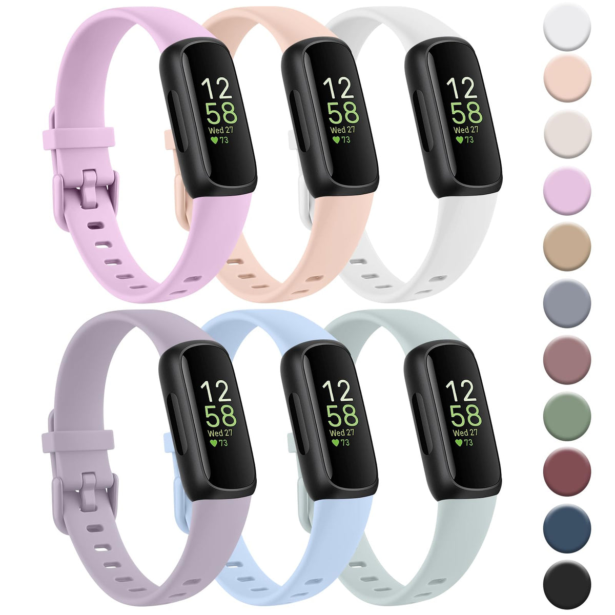 Meliya Inspire 3 blue soft silicone band for comfortable all-day wear
