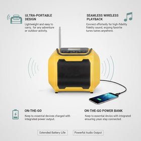 Mellif radio dock and battery connection showing simple power integration for field use