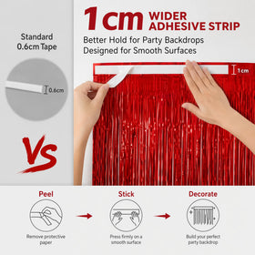 Melsan 3.2x8.2 ft curtain drapes a bold red entryway