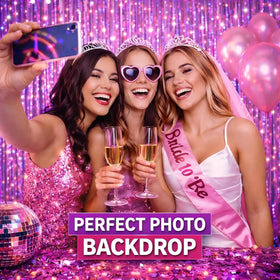 Melsan three-pack backdrop over a doorway enables quick party setup.
