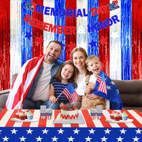 Melsan birthday photo backdrop with silver tinsel curtain for memories.