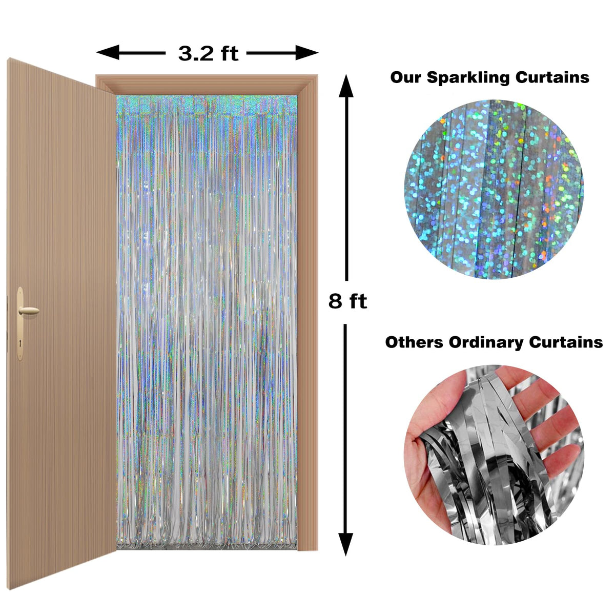 Melsan curtain creates disco ambiance in a lively party scene.