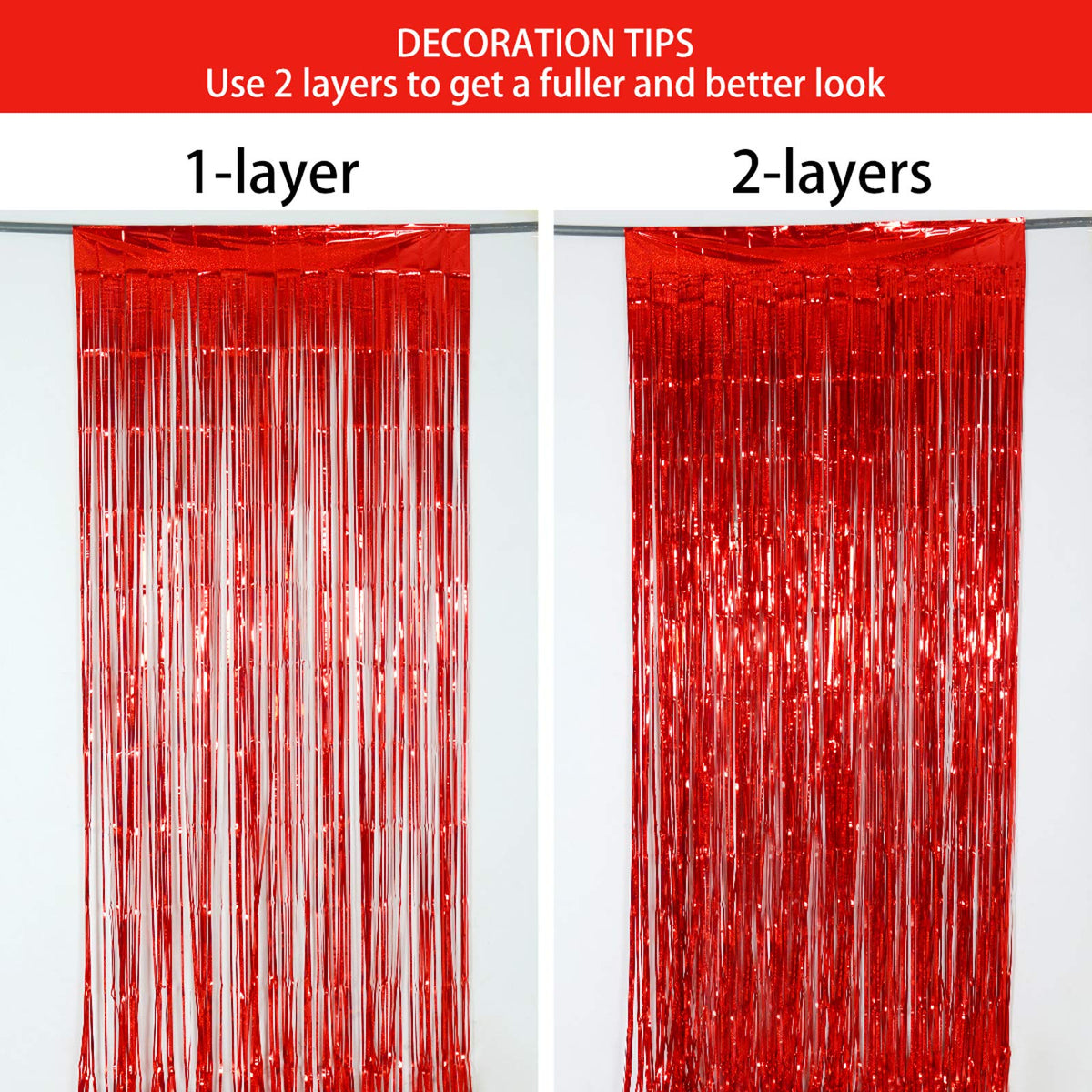 Melsan red fringe backdrop suitable for Cinco de Mayo celebrations and photos.