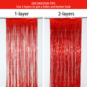 Melsan red fringe backdrop suitable for Cinco de Mayo celebrations and photos.