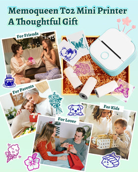 Memoqueen Phomemo T02 printing sticker closeup showing crisp thermal detail for creative projects