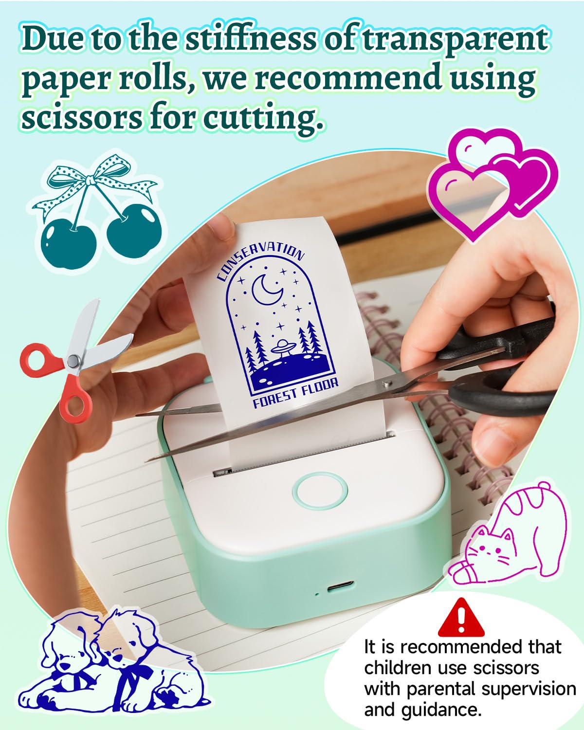 Memoqueen Phomemo T02 app screenshot of AI generation demonstrating fast sticker creation benefit