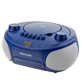 Memorex front view of top-loading cassette CD player for versatile playback options