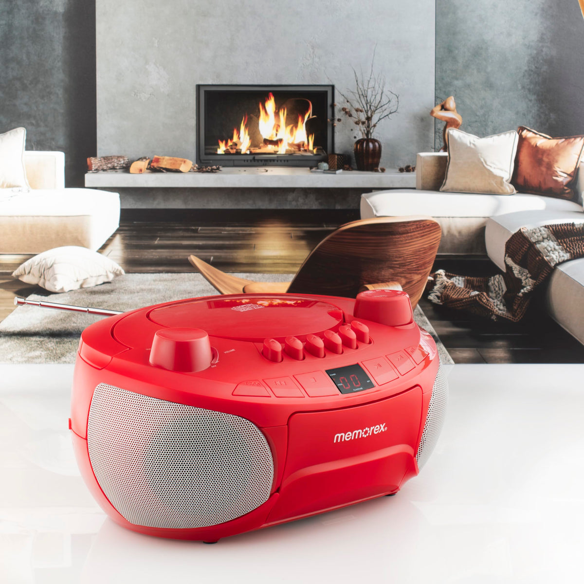 Memorex on a picnic blanket illustrating portable stereo enjoyment outdoors