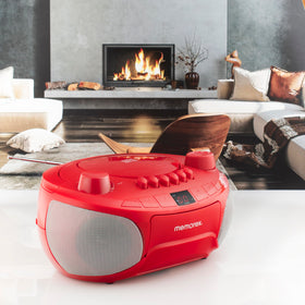Memorex on a picnic blanket illustrating portable stereo enjoyment outdoors