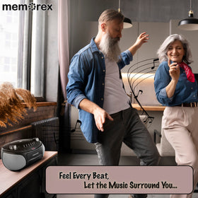 Memorex at a picnic showing portable sound and outdoor enjoyment