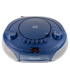 Memorex side view highlights the compact design and portability