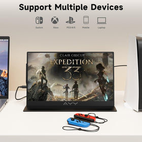 Memzuoix 15-inch portable monitor 1080p display with vivid colors for work.