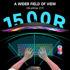 Memzuoix Monitor Gaming desk setup demonstrates comfortable viewing posture
