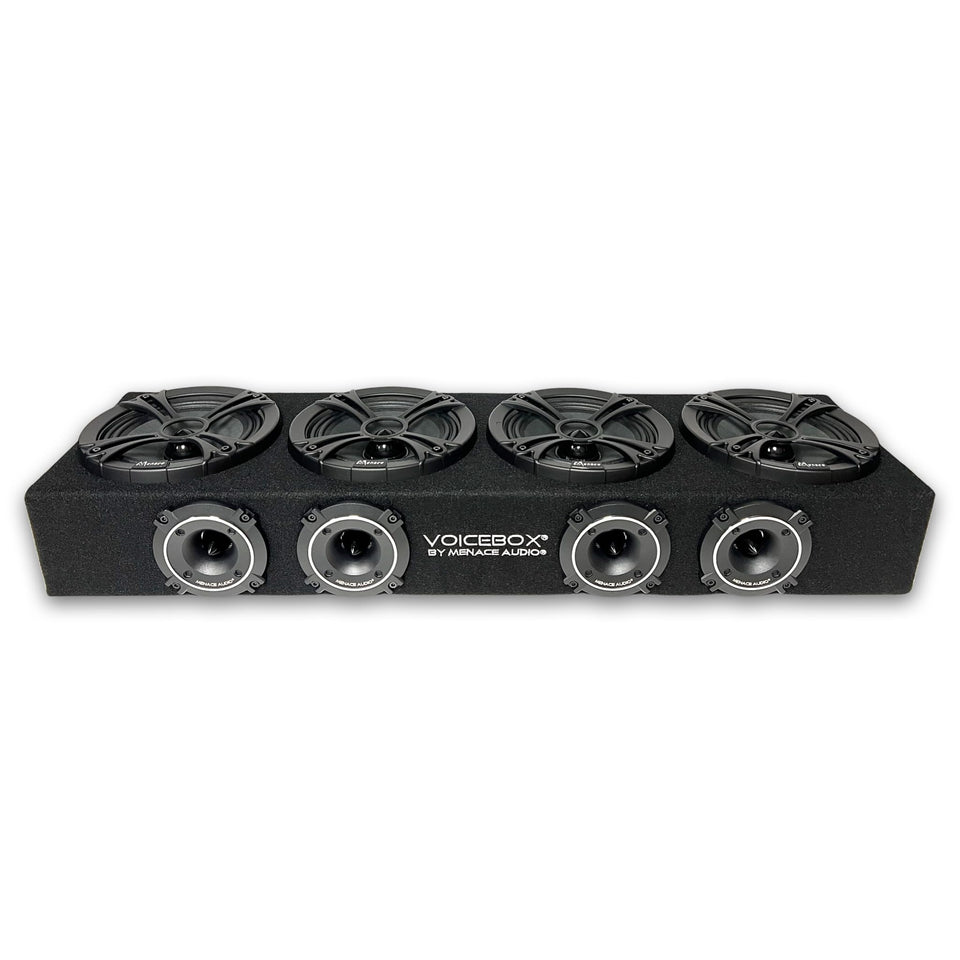 MENACE AUDIO VoiceBOX 4x6.5 midrange enclosure front view with integrated crossover