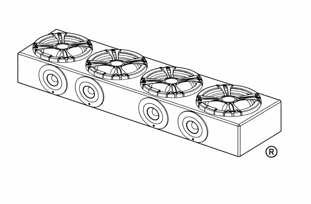 MENACE AUDIO VoiceBOX installed in vehicle demonstrating four midrange and four tweeters