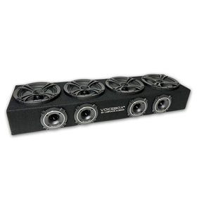 MENACE AUDIO VoiceBOX side view highlighting push-in terminals and sturdy MDF