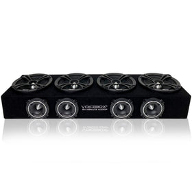 MENACE AUDIO VOICEBOX MA-VB6525-4S midrange enclosure in silver for versatile car installs