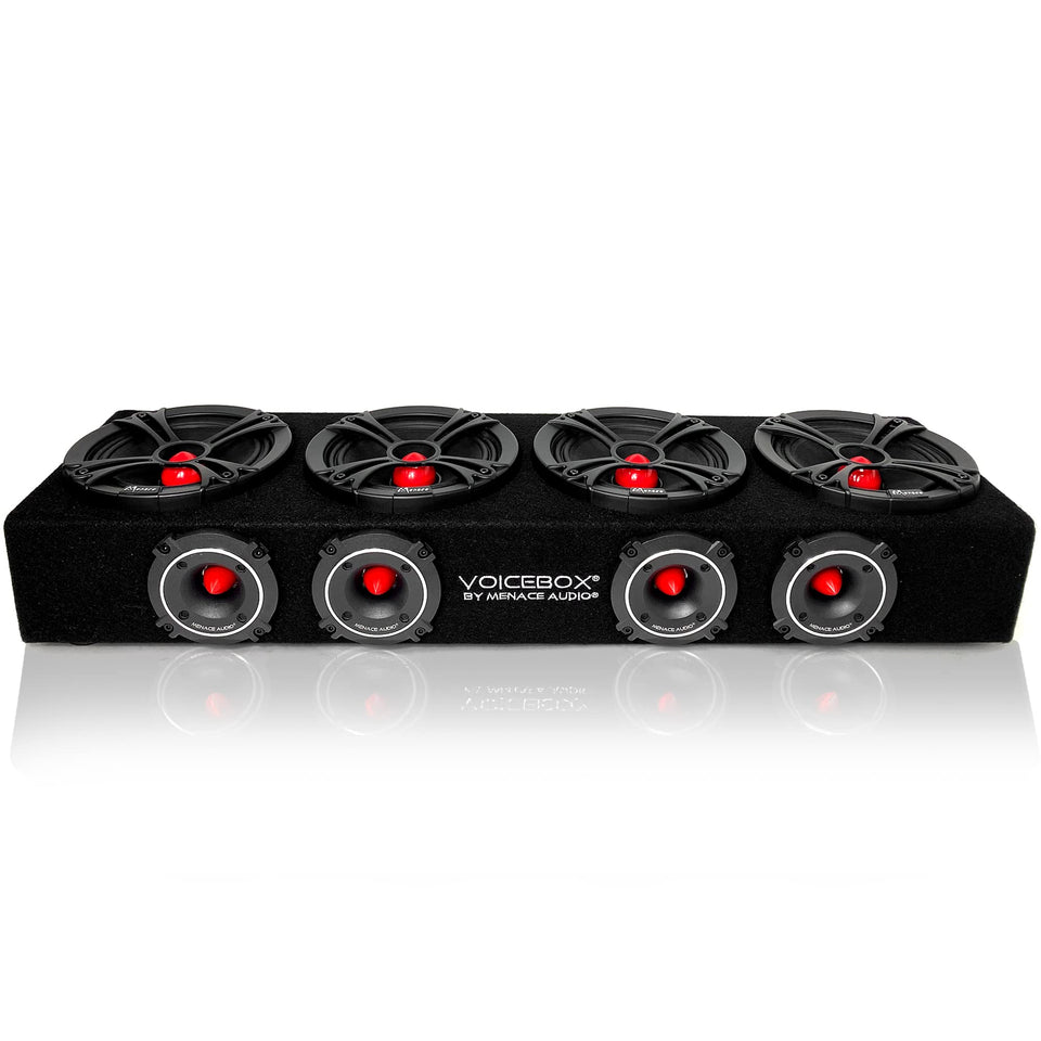 MENACE AUDIO VoiceBox 4x6.5 red front view for high SPL midrange.