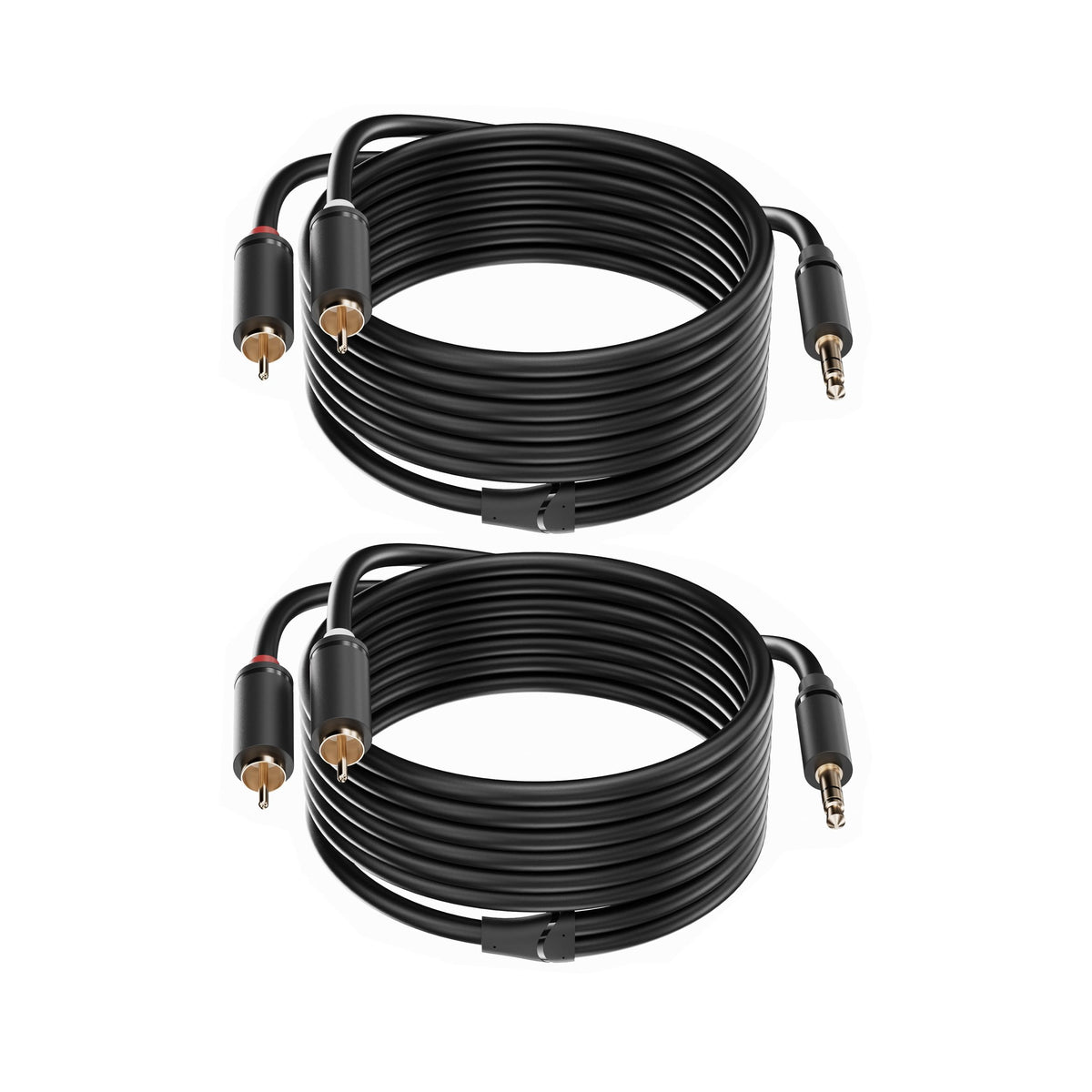 Menewstart front packaging showing 16ft 3.5mm to RCA cables and benefits