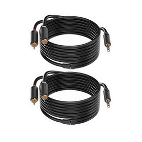 Menewstart front packaging showing 16ft 3.5mm to RCA cables and benefits