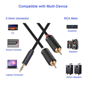 Menewstart color-coded RCA plugs detail for correct left and right pairing